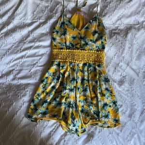 Dreaming Of A New Dawn Yellow Floral Romper